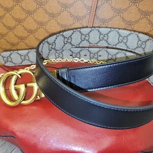 GUCCI GG Supreme Marmont 1.2" Reversible Belt 80/32